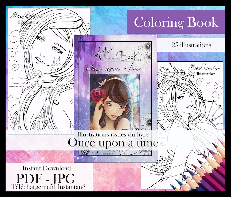 Once Upon a Time - 25 Coloring Pages - Instant Download Printable Files ...