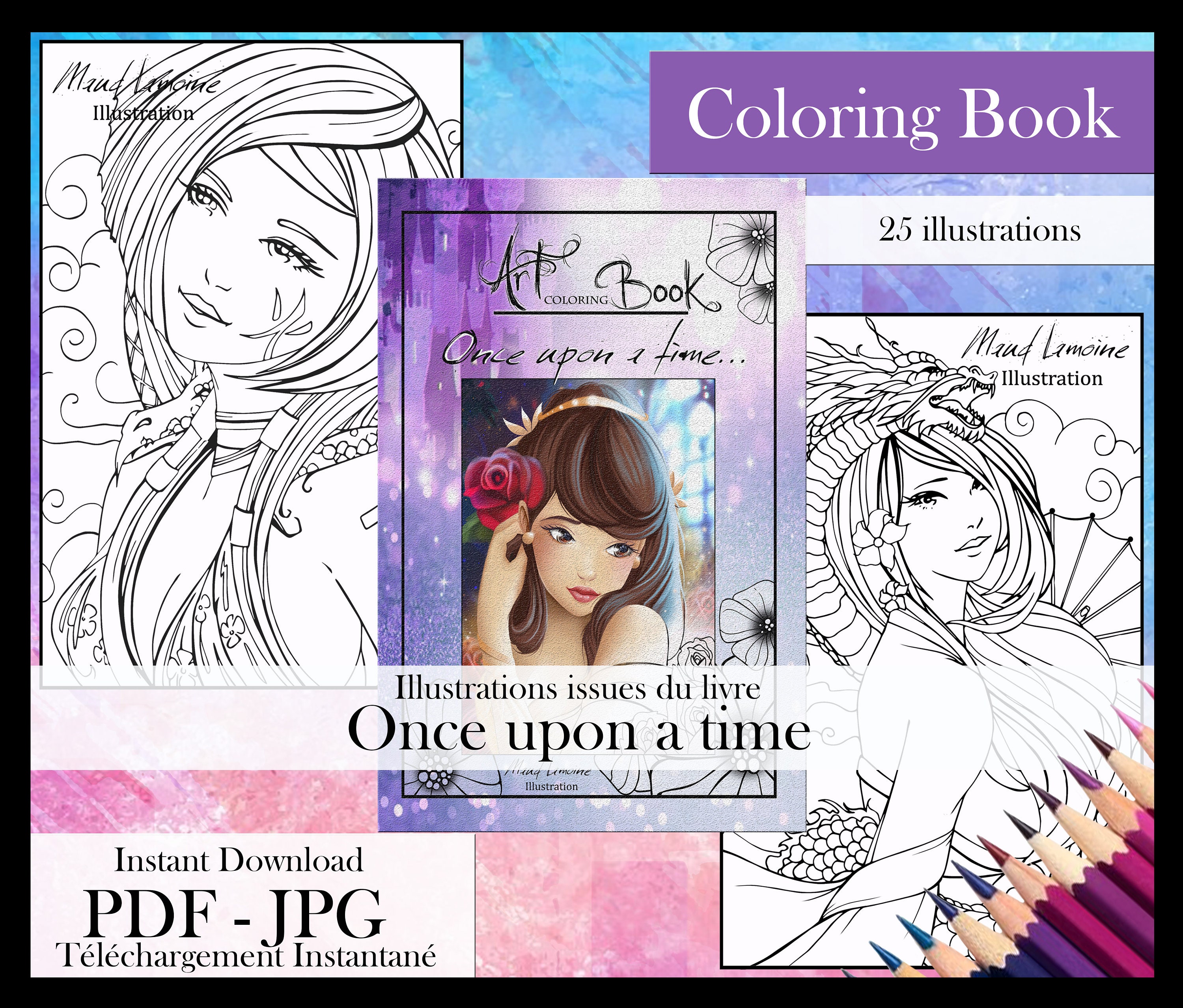 Once Upon a Time 25 Coloring Pages Instant Download Printable Files PDF ...