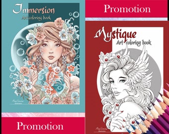 Set of 2 coloring books-Immersion-Mystique