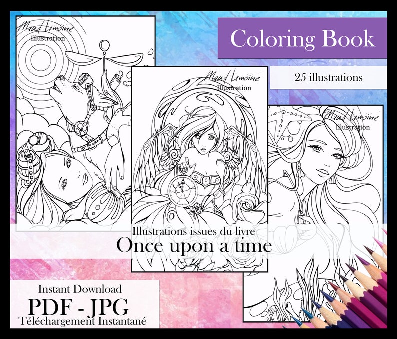 Once Upon a Time 25 Coloring Pages Instant Download Printable Files PDF ...