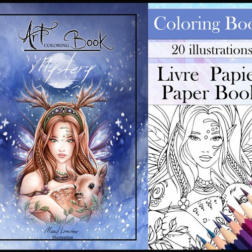 Mysterious Women Art Coloring Book Coloring Book Etsy