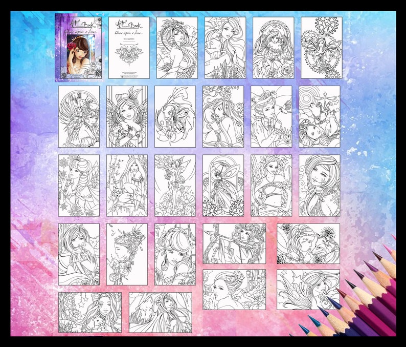 Once Upon a Time 25 Coloring Pages Instant Download Printable Files PDF ...