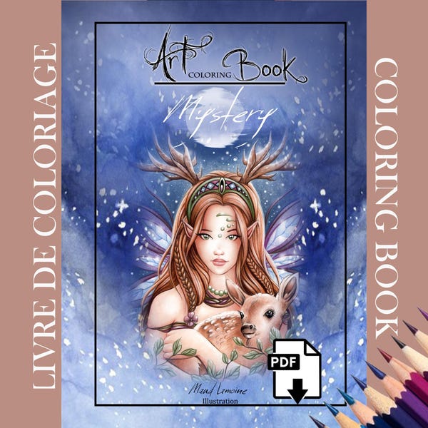 Mystery - 25 Coloring Pages - Instant Download Printable Files (PDF) By Maud Lamoine - Dream and Fantasy