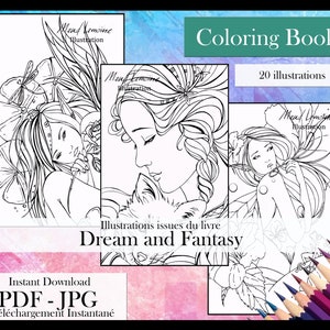 Dream and Fantasy - 20 Coloring Pages - Instant Download Printable ...