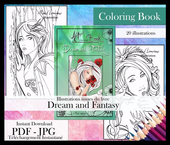 Dream and Fantasy 20 Coloring Pages Instant Download - Etsy