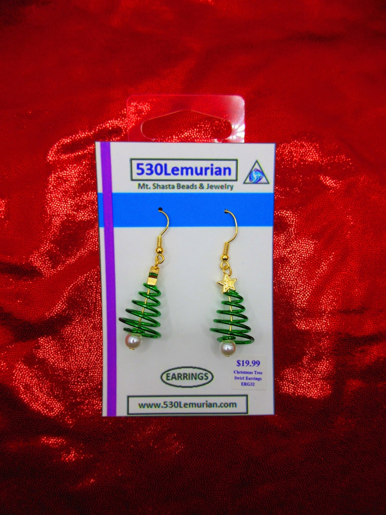 Christmas Tree Swirl Earrings