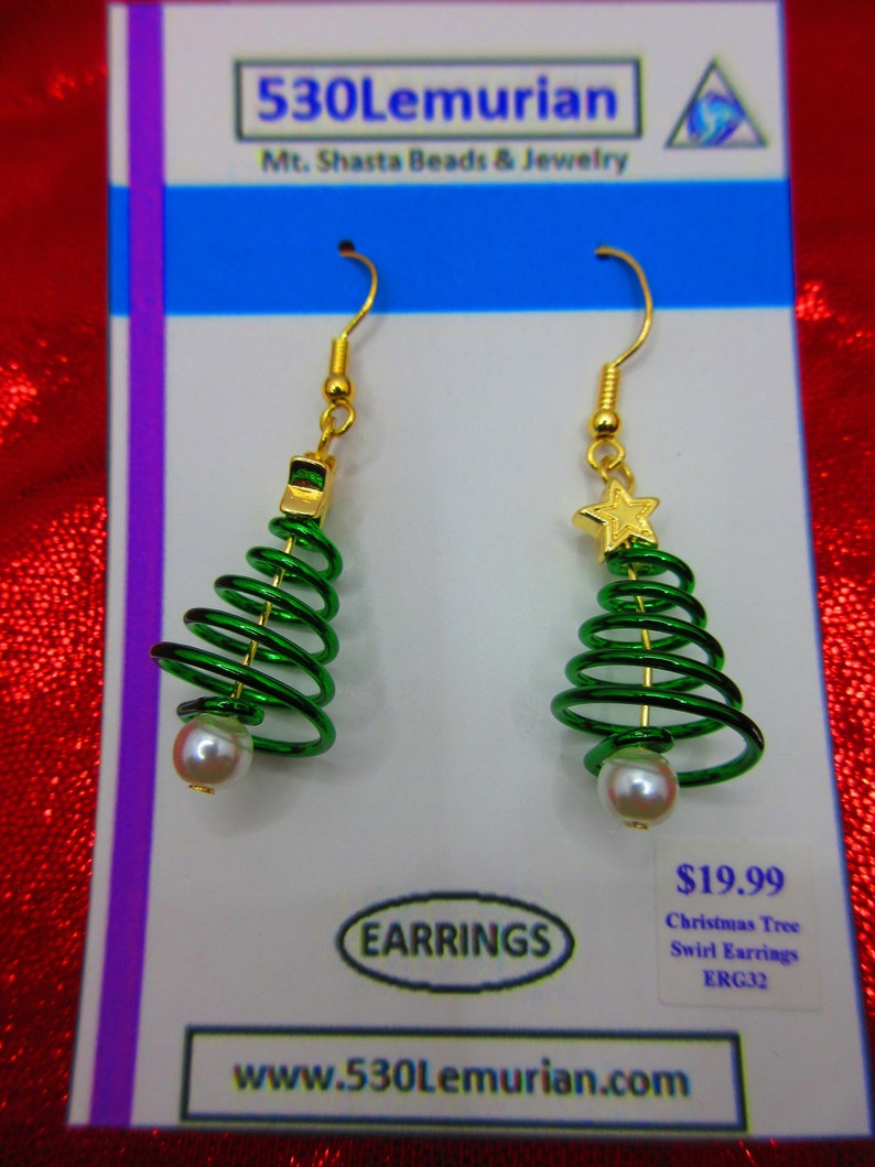 Christmas Tree Swirl Earrings