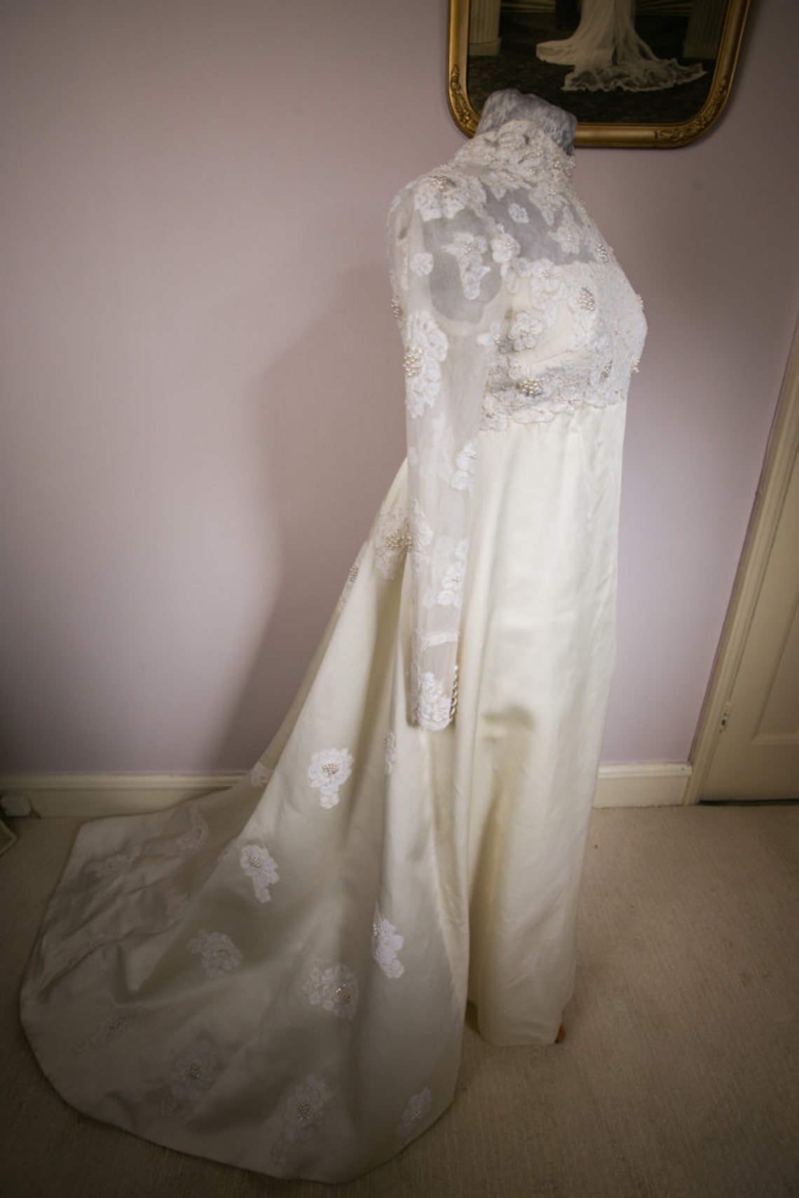 Priscilla of Boston Vintage 60s Wedding Dress. Heavy Draped Etsy