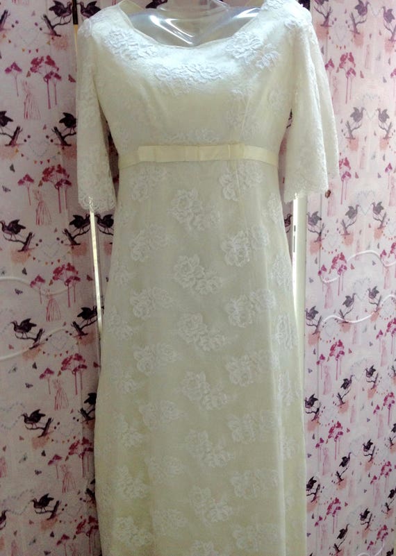 60s Vintage wedding dress, sweet and simple lace … - image 5