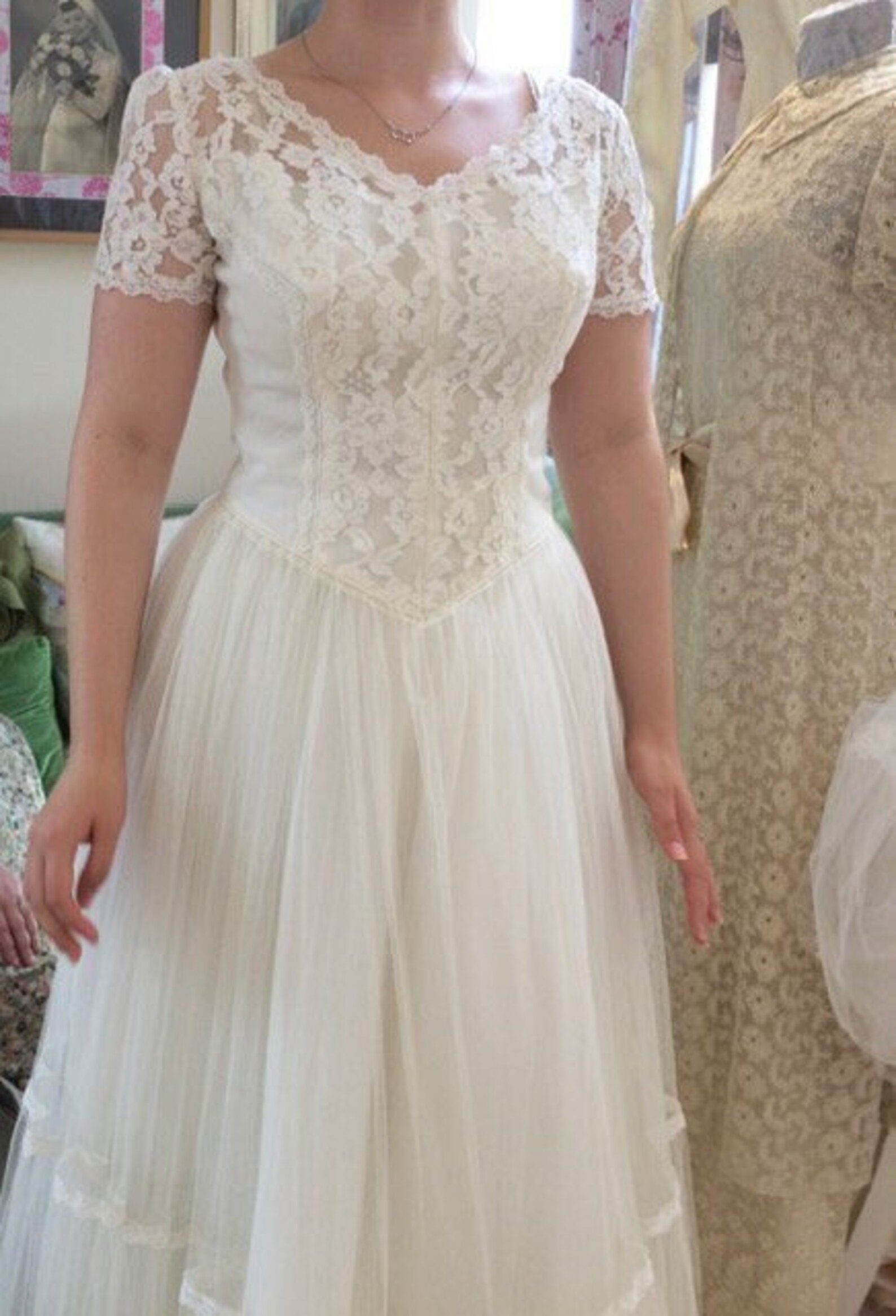 Strapless Big Tulle Retro 50s Ballerina Tea Length Wedding Dress main image 1