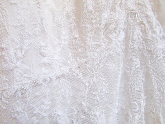 Embroidered tambour lace vintage 40s wedding dres… - image 5