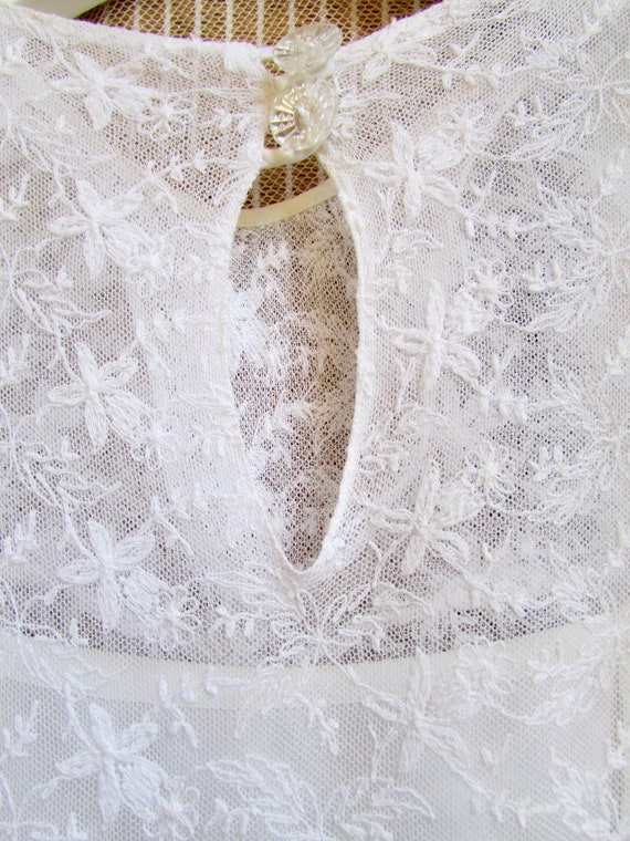 Embroidered tambour lace vintage 40s wedding dres… - image 7