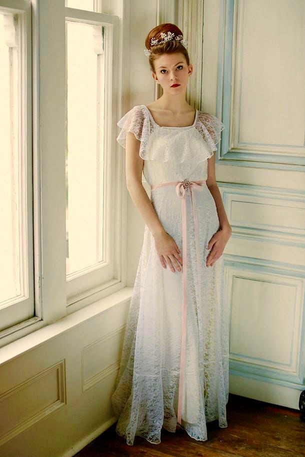 70s lace wedding dress