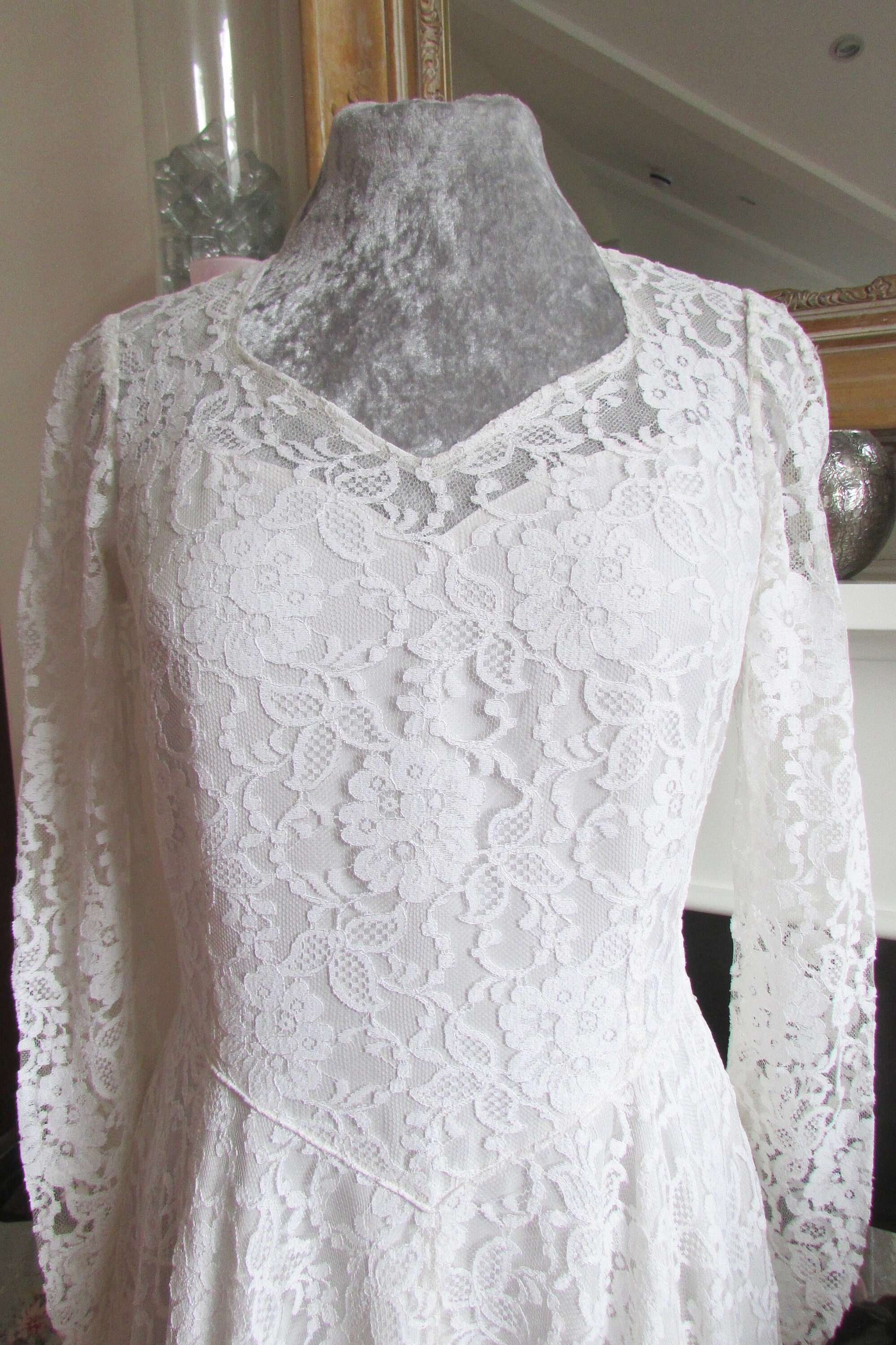 chinese dress ladies Vintage Lace Robe Dress – Sew Romantic Designs
