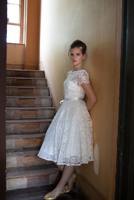 plunge lace wedding dress Beaded A-Line Boho Wedding Dress with Plunging V-Neck & Flutter Sle... 14