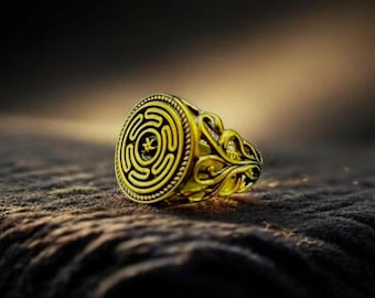 Hecate Wheel Ring, Triple Goddess Ring, Witchcraft Pagan Greek Mythology Jewelry