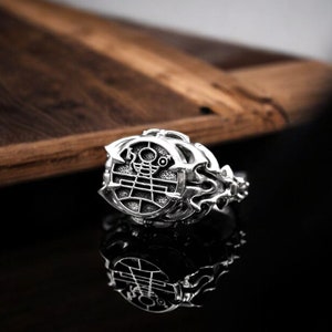 925 sterling silver Seal of Solomon Ring for Women Talisman Amulet Jewelry