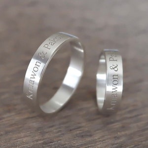 Personalized Ring, Wedding Band, Custom Mens Ring, Personalized Stacking Ring Custom Engraved Name Ring, Personalized Gift Wedding Band