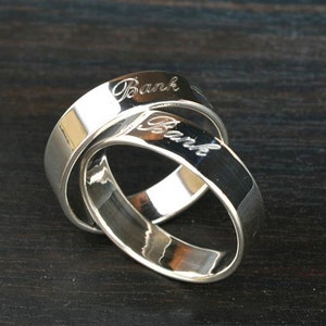 Custom Ring - Custom silver ring message ring, Stamped Ring, Silver Character for Engraved, Silver ring, Initial ring, Anniversary Ring