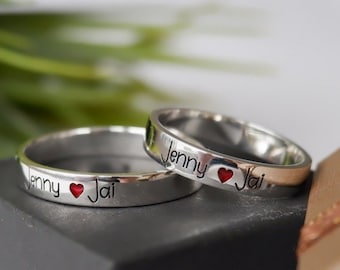 Personalized Stacking Rings, Personalized Jewelry, Stacking Name Ring, Sterling Rings, Stackable Personalized Ring, Mother's Rings