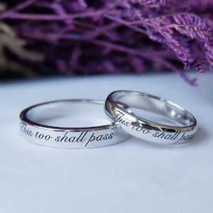 His and Her Promise Ring - Matching Promise Rings Sterling Silver, Heart ring, promise ring, friendship ring, love ring, personalized ring