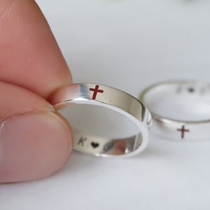 Custom ENGRAVED Wedding Ring - Personalized Sterling Silver Ring - Mother Ring - Name Ring - Couples Ring - Sterling Silver Ring 4 mm