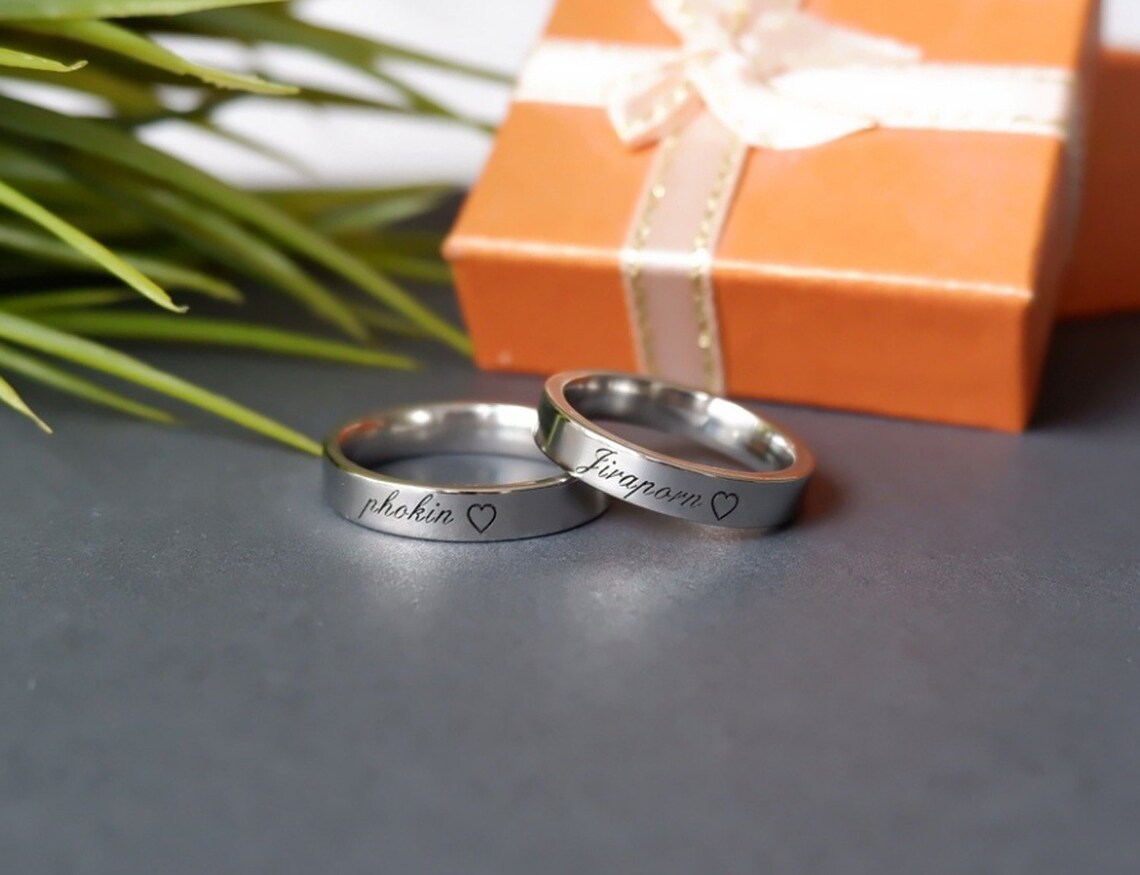Personalized Ring Engraved Ring Best Friend Ring Stackable Etsy
