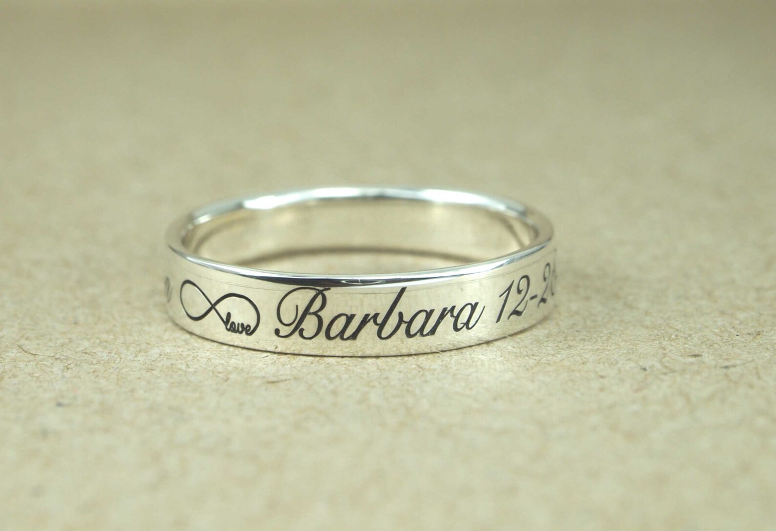 ENGRAVED RING Stack Ring Custom Engraved Ring, Sterling Silver Ring,4