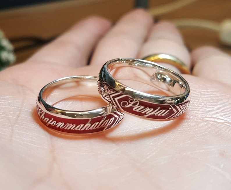 Personalisierte Gravur Ring seine und ihre Versprechen Ringe | Etsy