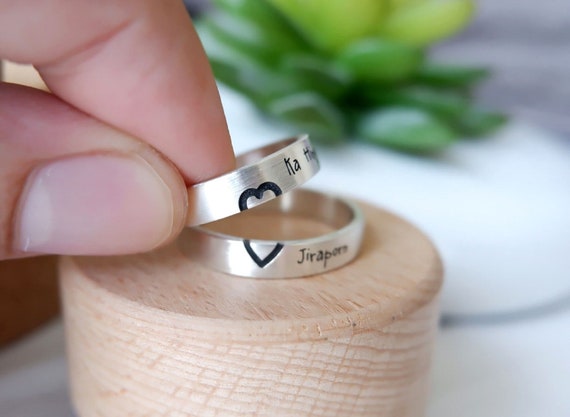 Double Heart Couple Rings |