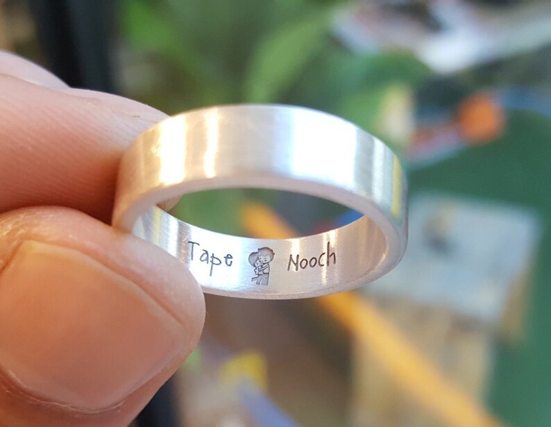 Wedding Band Engraved Wedding Ring Personalized Ring Engraved Promise Rings Custom Mans Ring Name Ring Personalized Gift Wedding Band