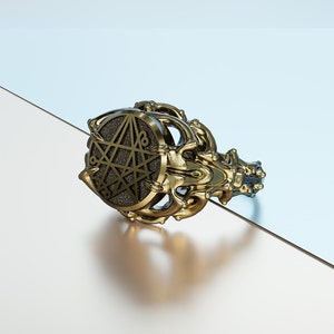 Seal Sigil of the Necronomicon Ring for Women Gothic Satanic Jewelry