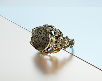 Seal Sigil of the Necronomicon Ring for Women Gothic Satanic Jewelry