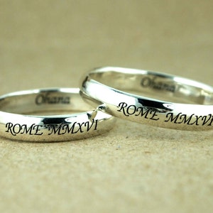 personalized ring, roman numeral ring, date ring,personalized date ring, memory remember ring, custom roman numeral ring, dainty date ring