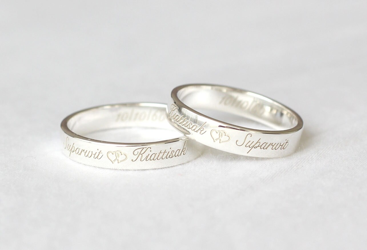Personalized Stacking Rings Personalized Name Ring Silver 4 - Etsy