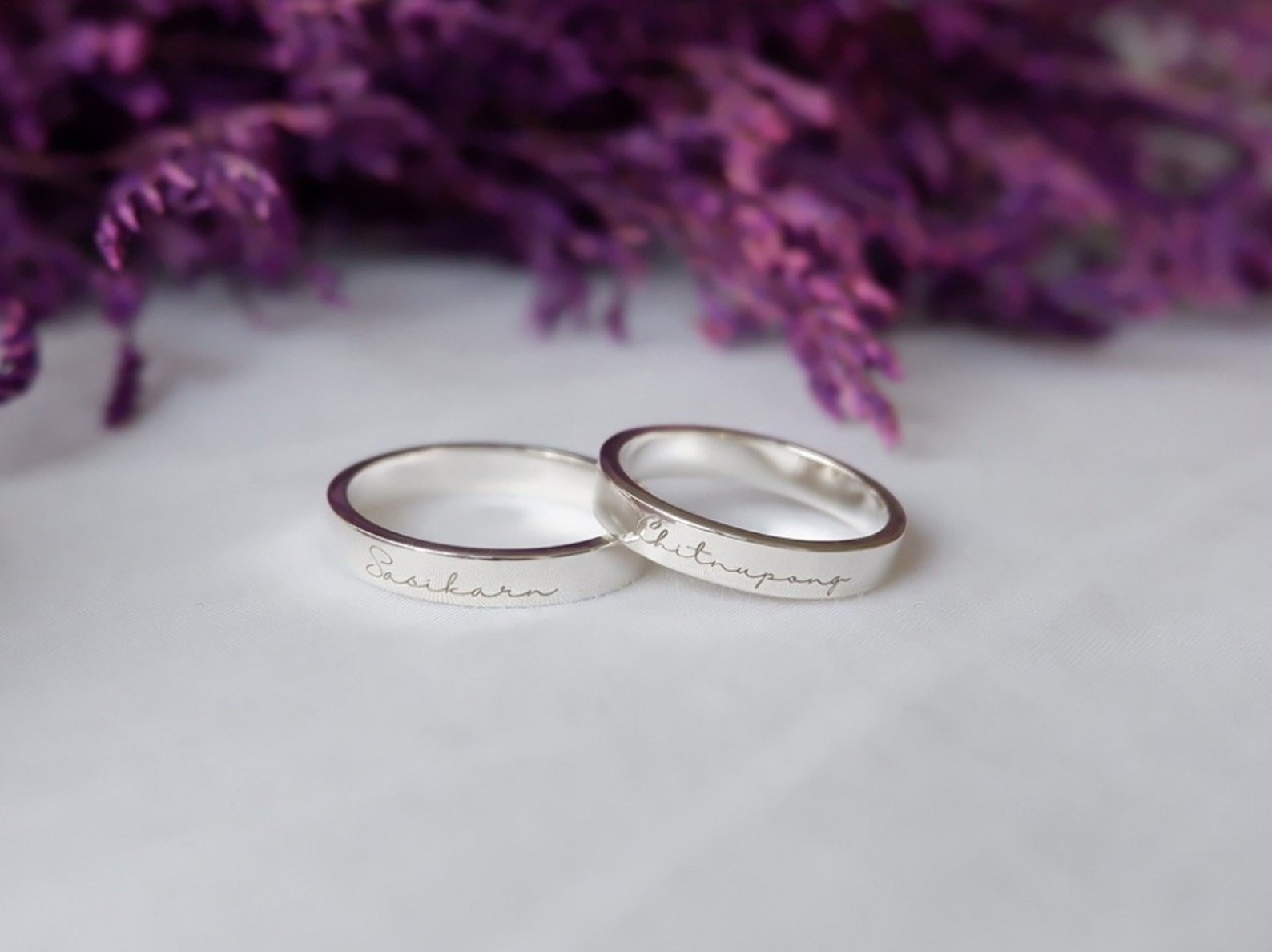 Personalized Engraved Stacking Ring Engraved Promise Ring Etsy