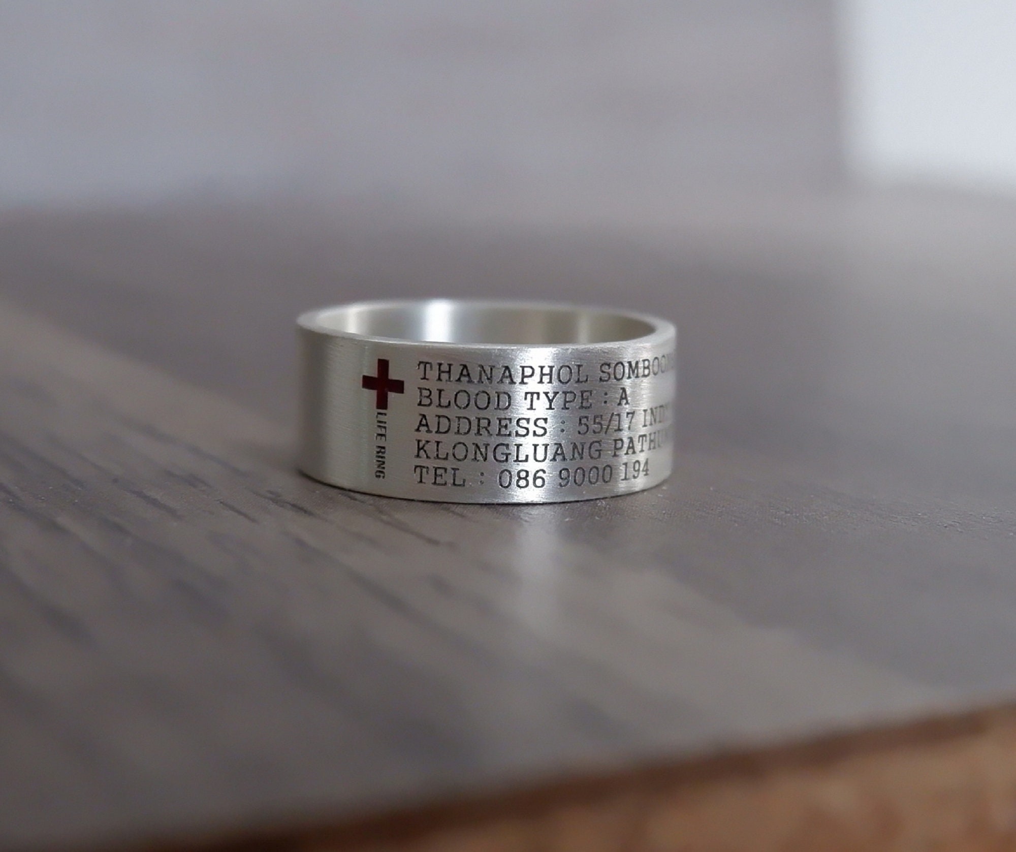 Medical alert Ring Custom ENGRAVED Wedding Ring Custom Etsy