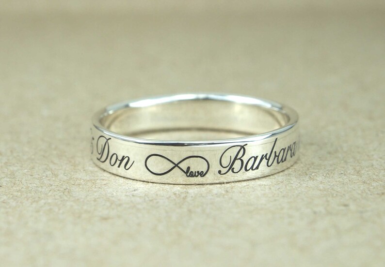 ENGRAVED RING Stack Ring Custom Engraved Ring Sterling Etsy