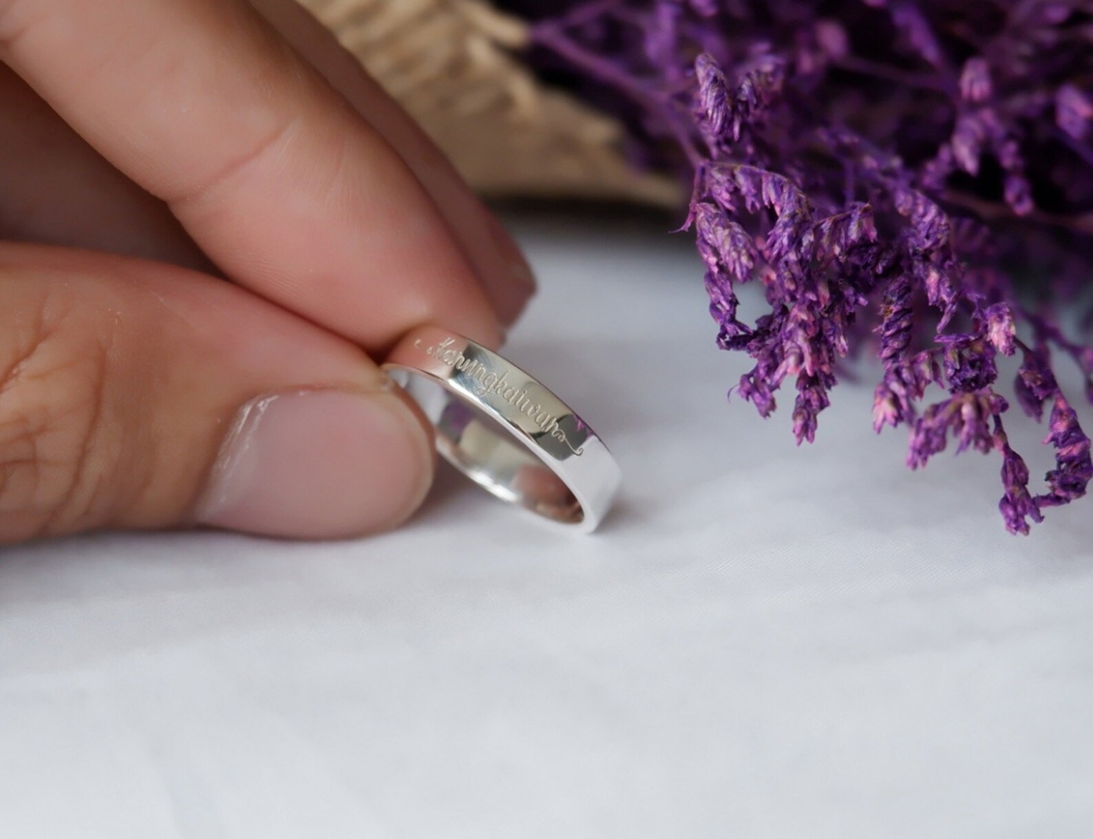 Personalized Engraved Stacking Ring Engraved Promise Ring Etsy