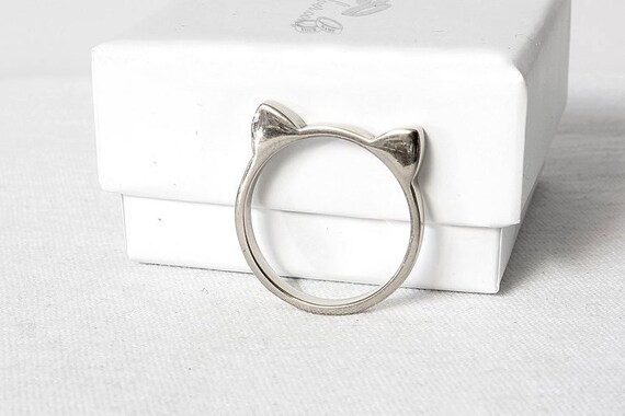 Cat Ears Ring – Cat Ring, Stacking Ring, Kawaii Cat Ears Ring, 925