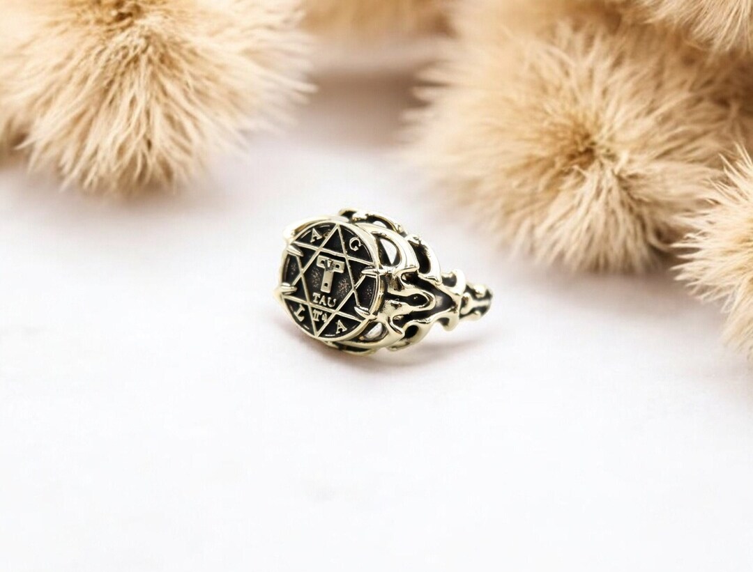 Goetia Hexagram Seal of Solomon Ring for Women, Star of David Ring ...