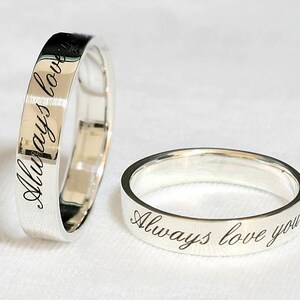 Personalized Sterling Silver Name Ring - 4mm Promise Ring