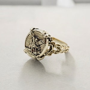 St Michael The Archangel Ring for Women Christian Jewelry