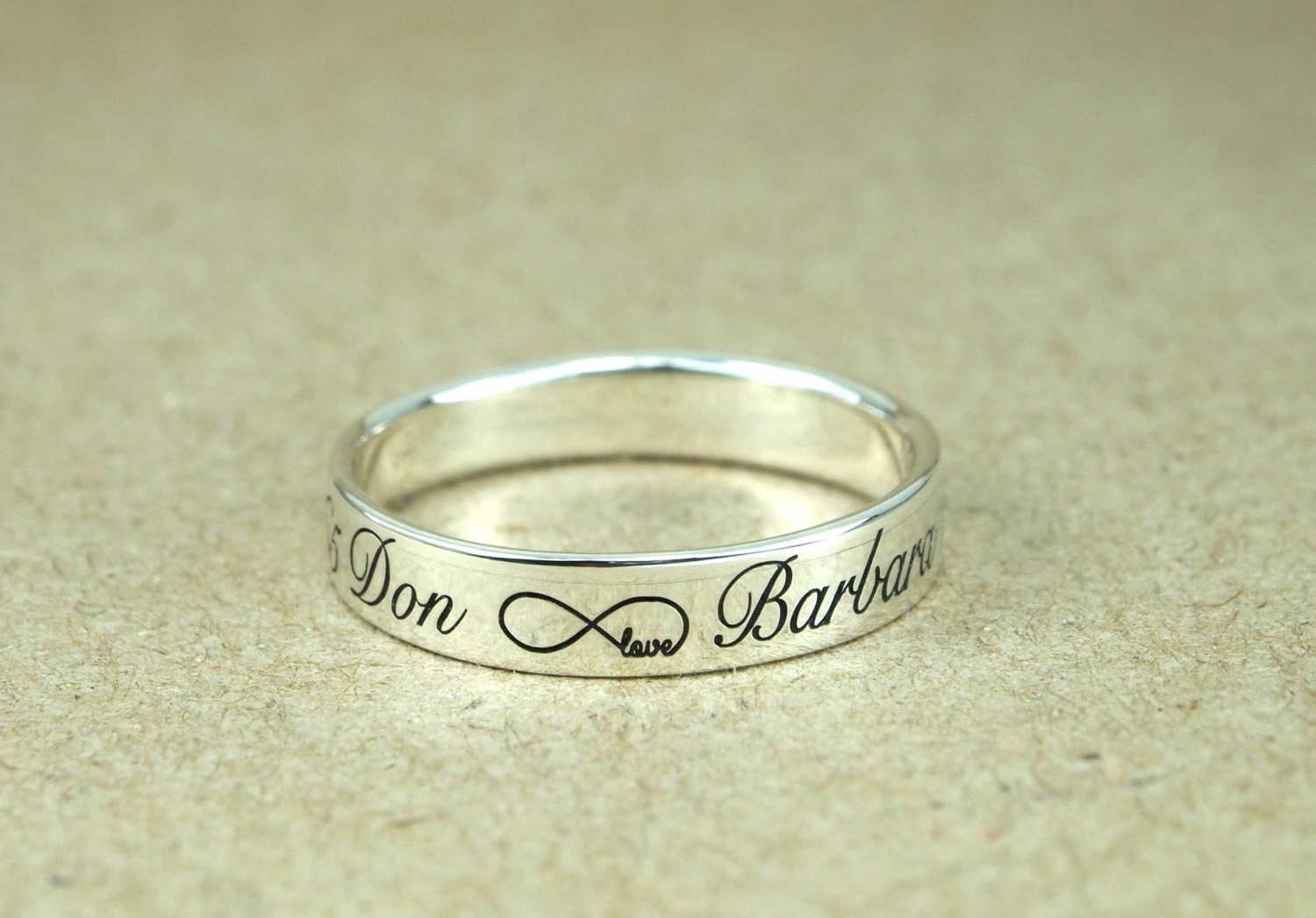 ENGRAVED RING Stack Ring Custom Engraved Ring Sterling Etsy