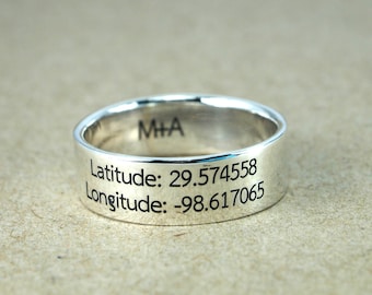 custom ring, Latitude Longitude Ring, Coordinate Ring, Location Ring, Custom Coordinates Ring, Latitude Ring, Dainty Ring, Custom Coordinate