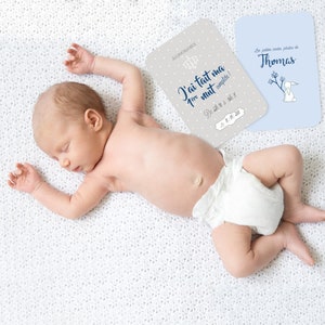 Set de 26 cartes photos première année pour bébé garçon bleu personnalisable au prénom de bébé image 2