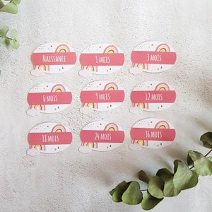 9 Rainbow Candy Pink Baby Closet Shelf Labels