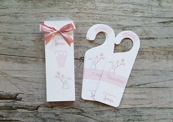 Separateur De Penderie Personnalisable Fille Theme Lapin Rose Etsy