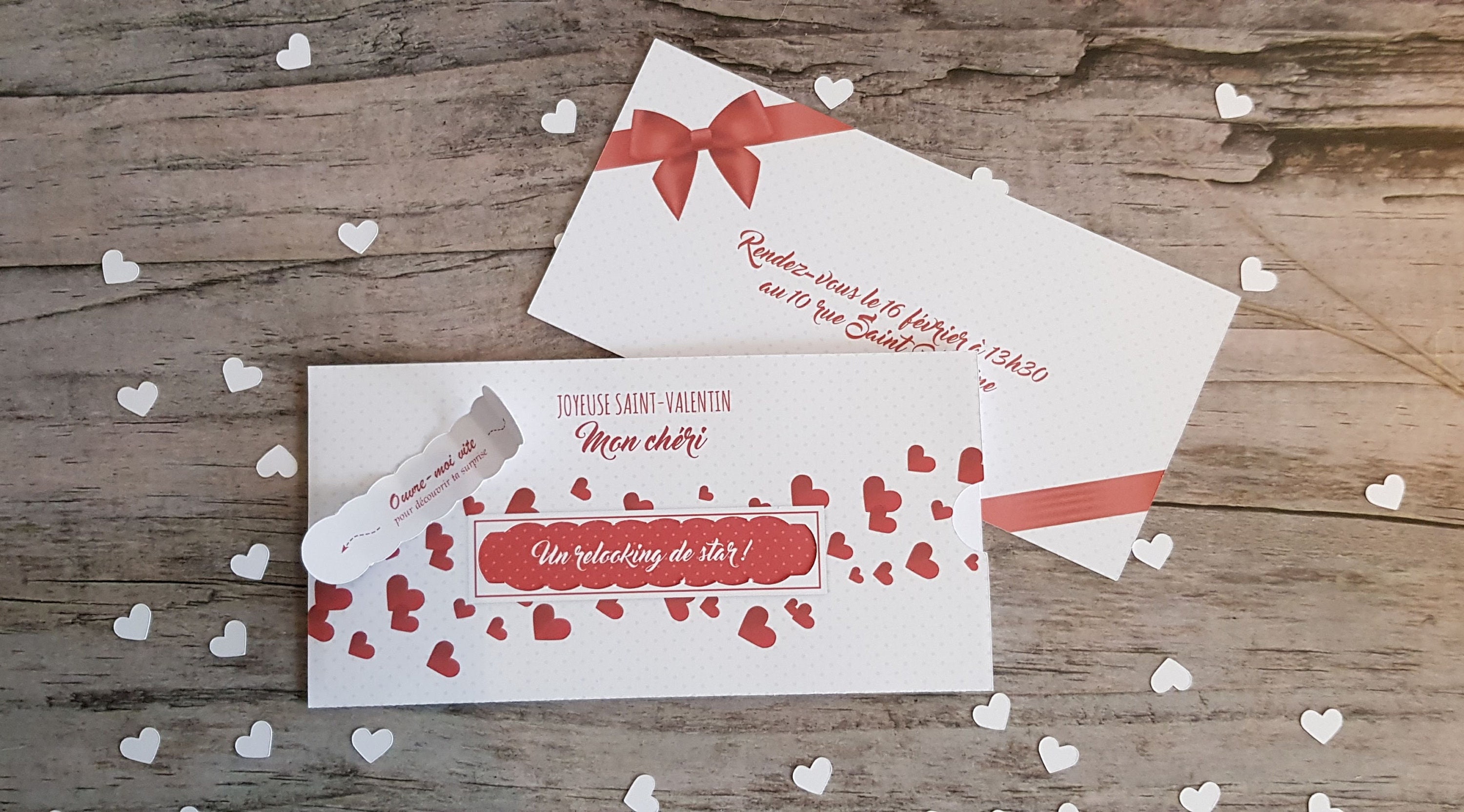 CONTRAXT Carte Cadeau Saint Valentin bois. Idée cadeaux carte