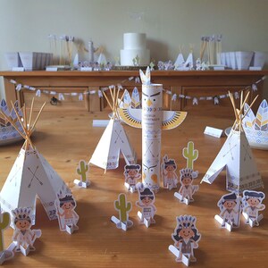 Customizable and printable Indian birthday (or baptism) kit in DIY style. DOWNLOADABLE PDF files (=digital)